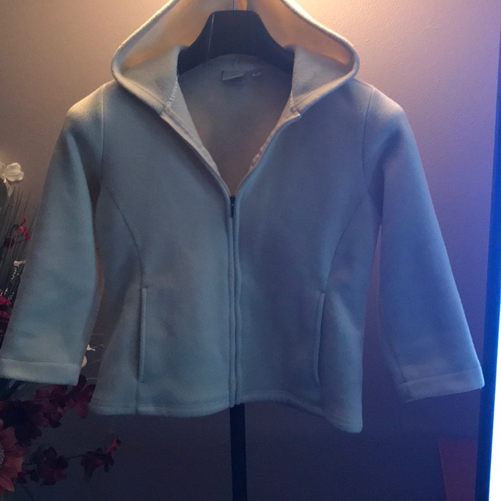 Yellow LLBean adult small full zip with pockets